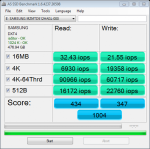 Samsung PM841 512GB AS SSD IOPS