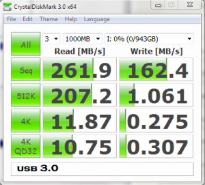 Monster Digital OverDrive 3.0 1TB Crystal DiskMark