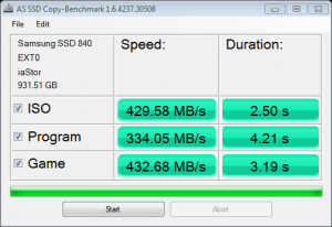 Samsung 840 EVO 1TB SSD AS SSD Copy Benchmark
