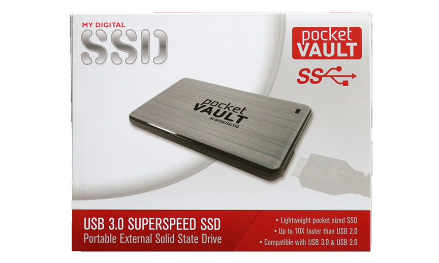 USB　MyDigitalSSD　Portable　SuperSpeed　256GB　PocketVault　3.0　External　Storage　Solid　State　Drive　SSD-