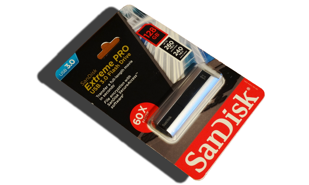 SanDisk Extreme PRO USB 3.0 128GB Flash Drive Package