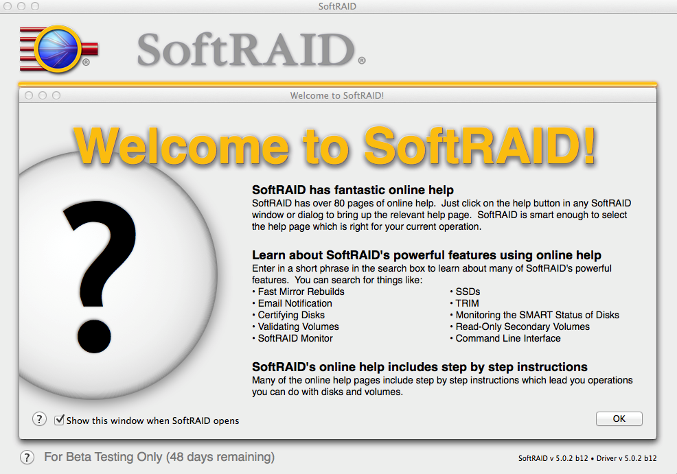SoftRAID Welcome
