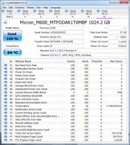 Micron M600 2.5 1TB Crystal Disk Info