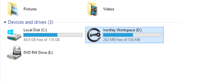 IronKey Access In user OS