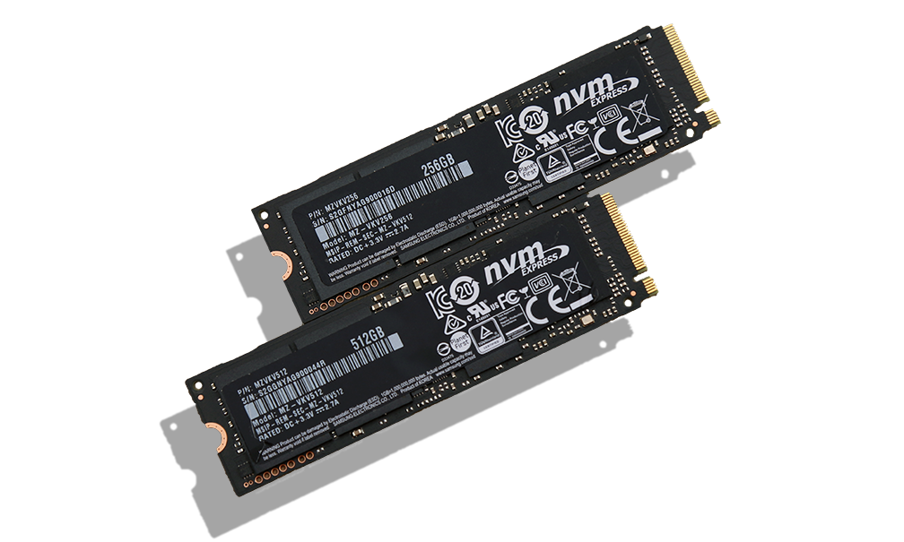 Samsung 950 Pro NVMe M2 512 and 256GB SSDs